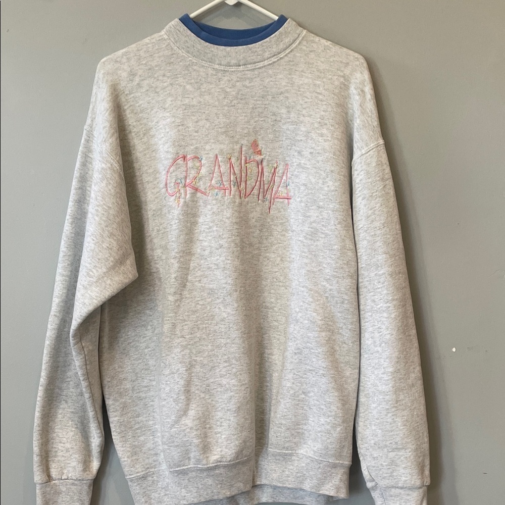 Gray Crewneck Sweatshirt women’s large with grandma on front
